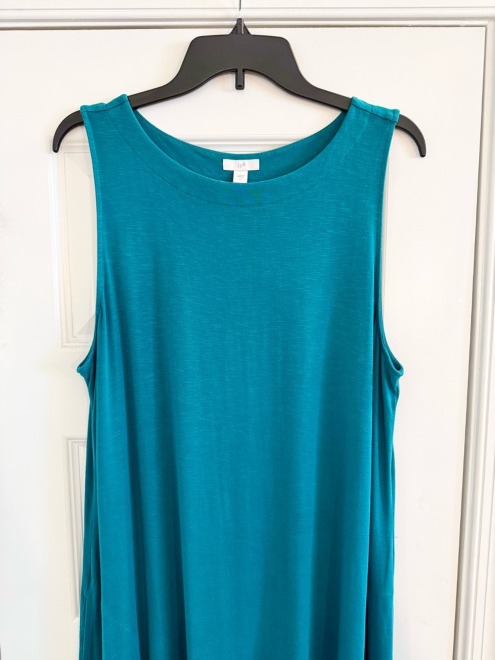 J. Jill Slub Knit Sleeveless Maxi Dress Teal Size L - Picture 2 of 8